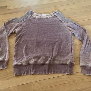 allen allen  purple cold shoulder sweatshirt L